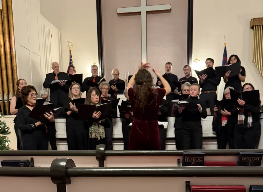 singing at the  PVC concert